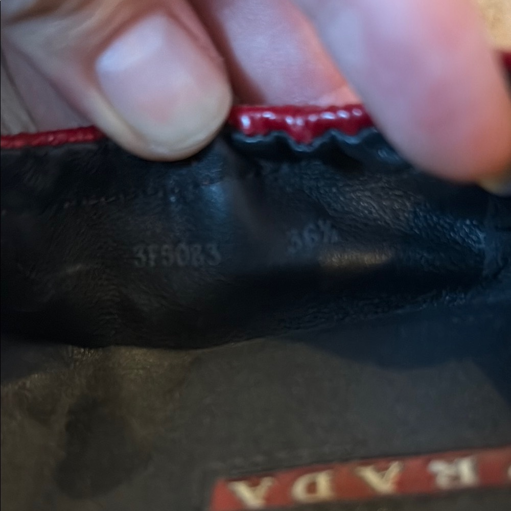 Prada Red and Black Flats with Bow Detail - Picture 3 of 3